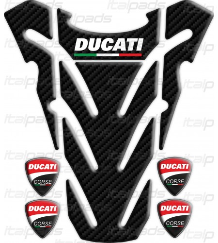 Protector de depósito para  DUCATI monster carbono "top wings" carbon TANK PAD sticker + 4