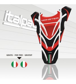 Protector De Depòsito adecuado para Ducati Monster "Top Wings" carbono + 2 Gratis!!