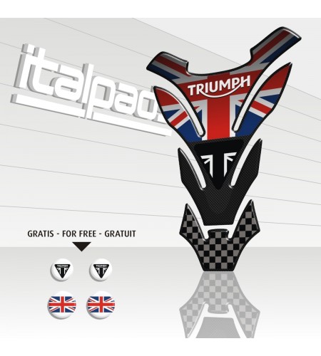 Protector De Depòsito Tank Pad para Triumph U.K. bandera Union Jack mod. "DETROIT Top" + 4 gratis!!