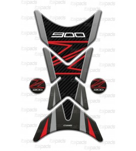 Protector De Depòsito rojo/efecto carbono "Shark" para Kawasaki Z900