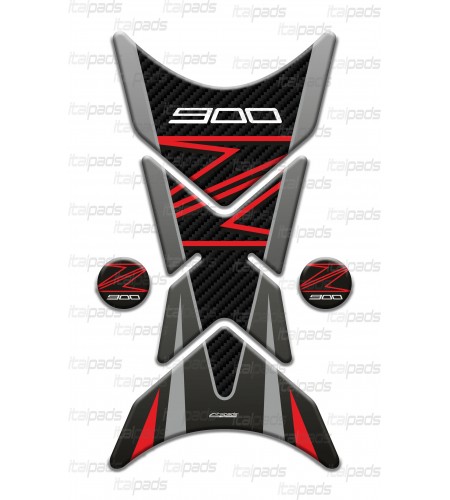 Protector De Depòsito rojo/efecto carbono "Shark" para Kawasaki Z900