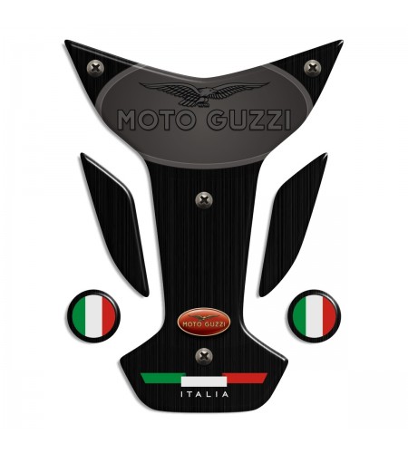 Protector De Depòsito Tank Pad acero bruñido para Moto Guzzi mod. "Wings Top"