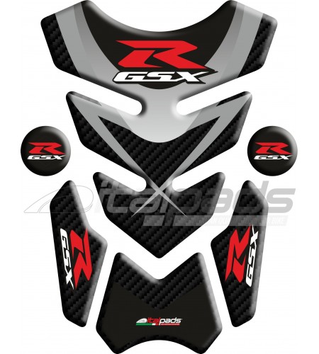 Protector De Depòsito Tank Pad adecuado para SUZUKI GSX-R mod. "3WINGS/s" efecto carbono