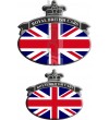 Set 2 Pegatinas Union Jack Royal British bandera Range Rover negro/gris